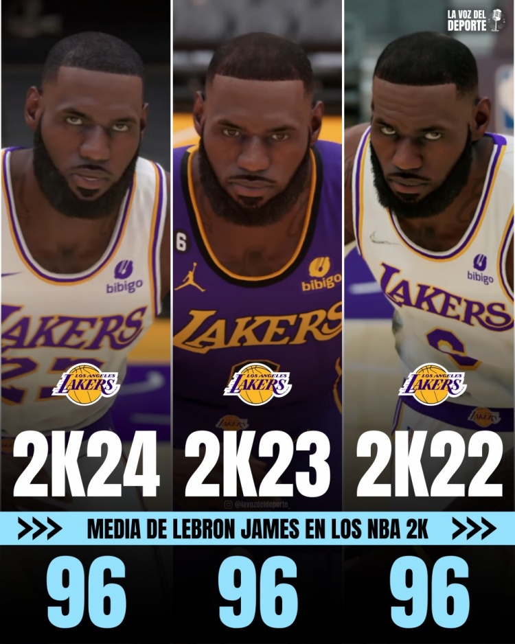 詹姆斯2K生涯评分变迁:22版长期90+,两度99 詹姆斯2K生涯评分变迁:22版长期90+,两度99